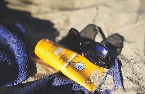 Sunscreen & sunglasses provide skin protection from the sun